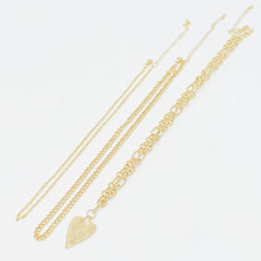 Heart Charm Layered Chain Necklace